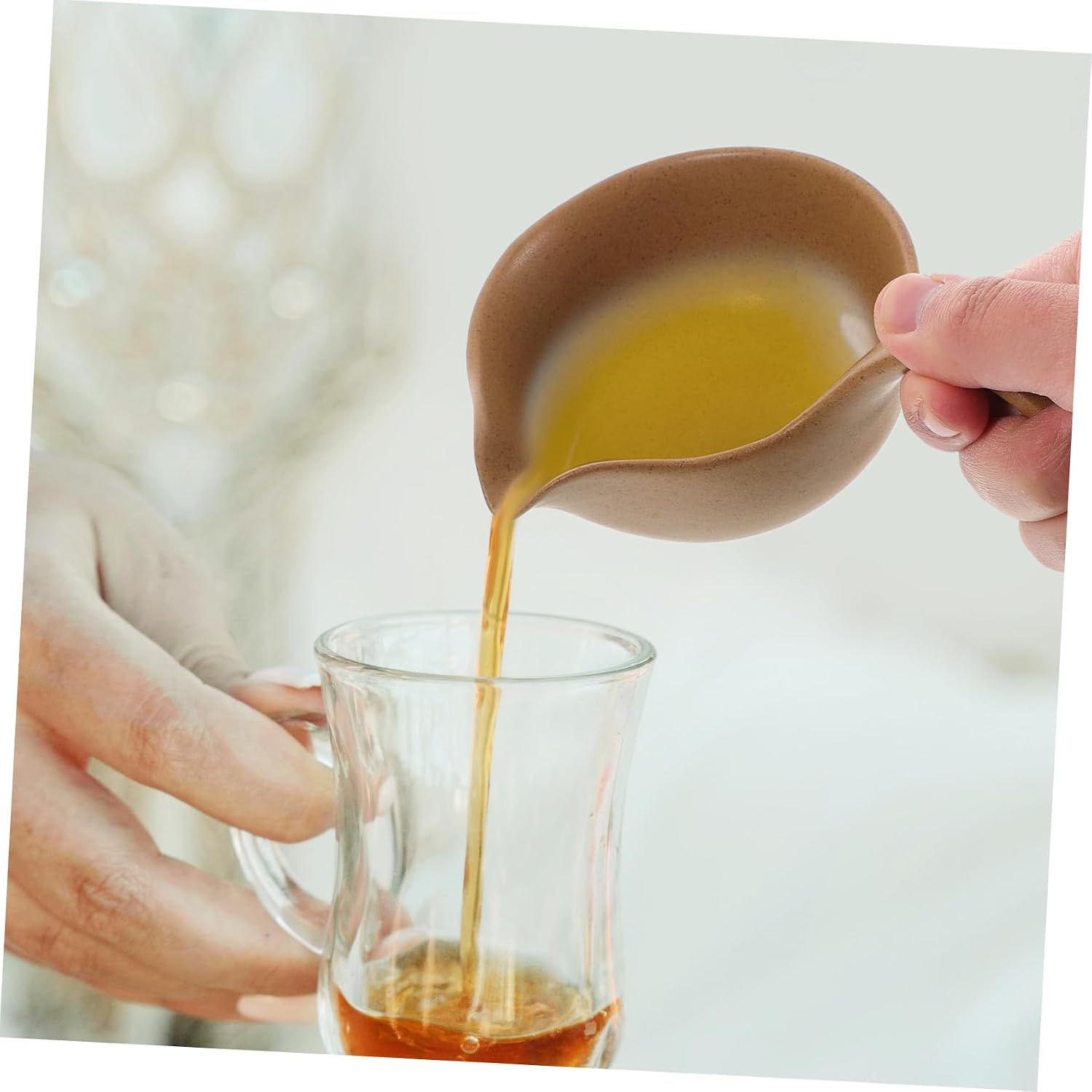 Zerodeko Ceramic Tea Scoop and Water Ladle Measuring Tools for Loose Leaf Tea and Coffee for Home Brewing and Serving