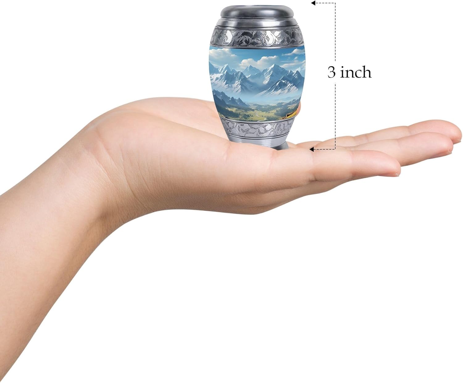 Mountain Urn - Cremation Urns for Human Ashes Adult Man - Small Urns for Human Ashes Keepsake Adult Female - Funeral Memorial Urn for Women & Men 3 Inch - Image 3
