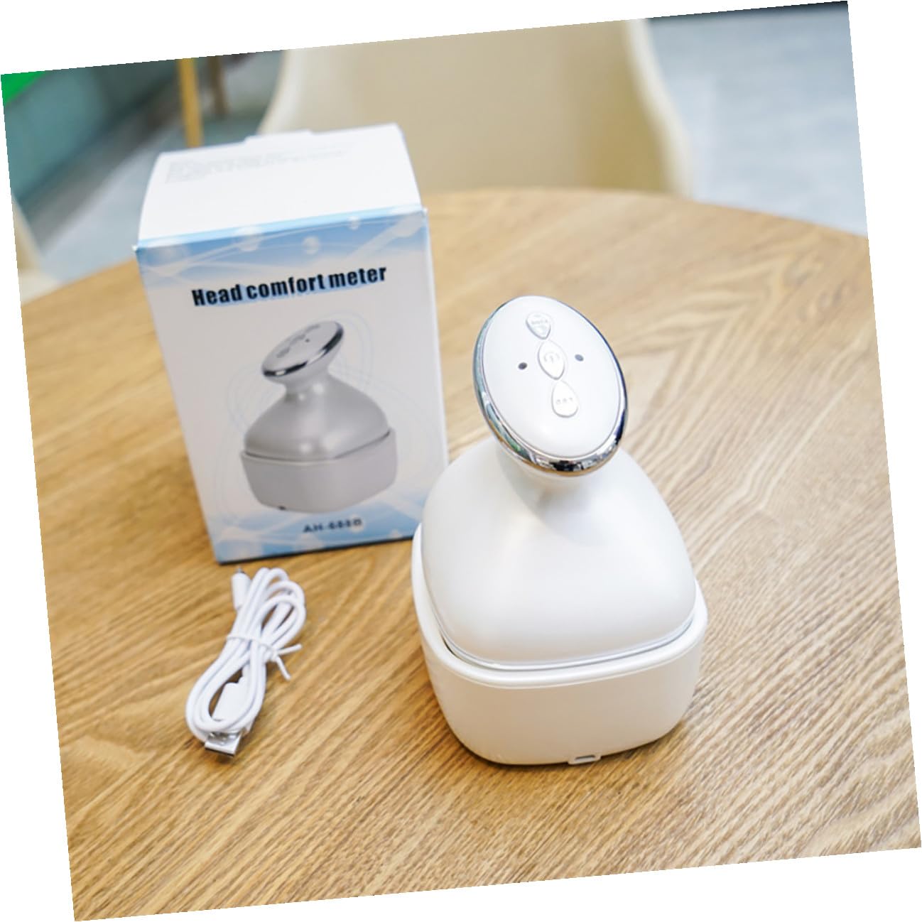 Masajeador de Cuero Cabelludo Portátil 1200 Mah Abs Silicona Blanco | 1 Juego, Diseño Ergonómico, Uso Diario y Viaje, para Conductores y Atletas