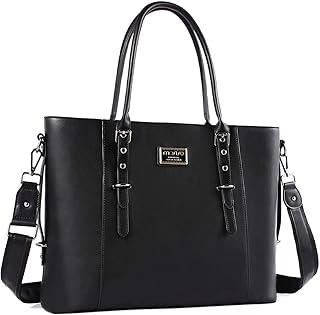 Mosiso Leather Laptop Women Black