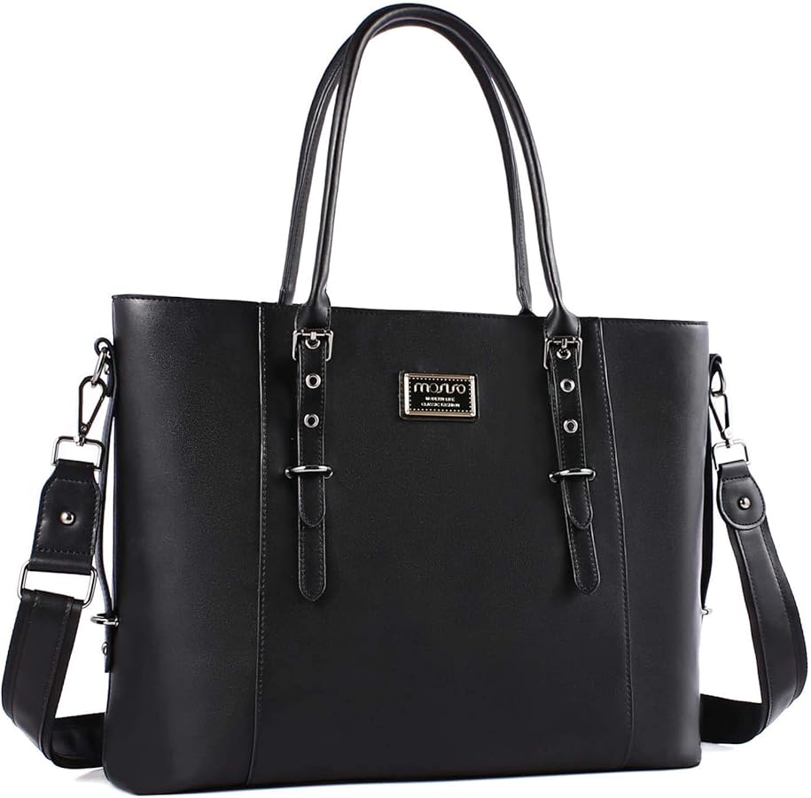 Amazon.com: MOSISO PU Leather Laptop Tote Bag for Women (15-16