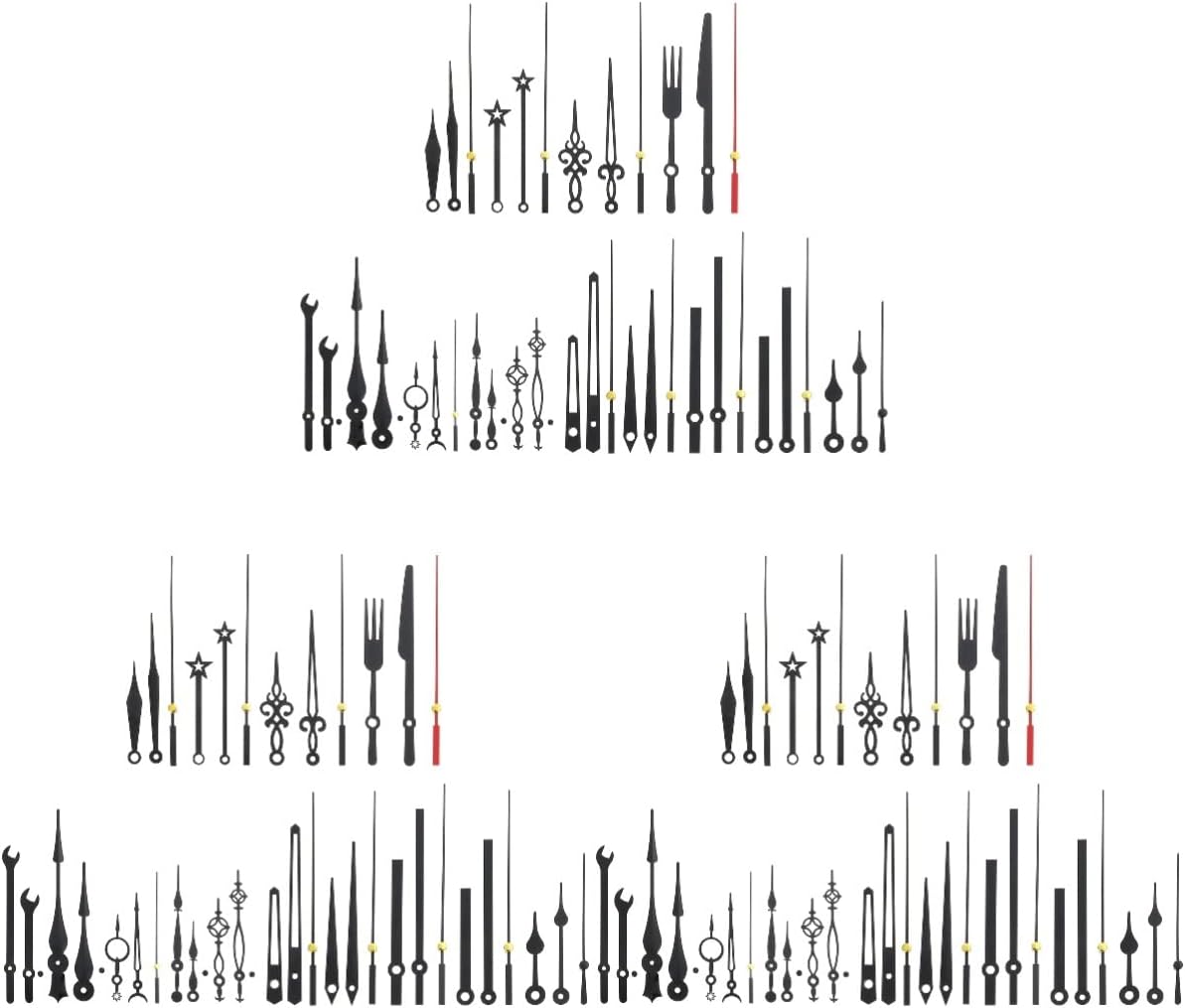 DOITOOL 42 Sets Quartz Clock Repair Parts Plastic Clock Hands Long