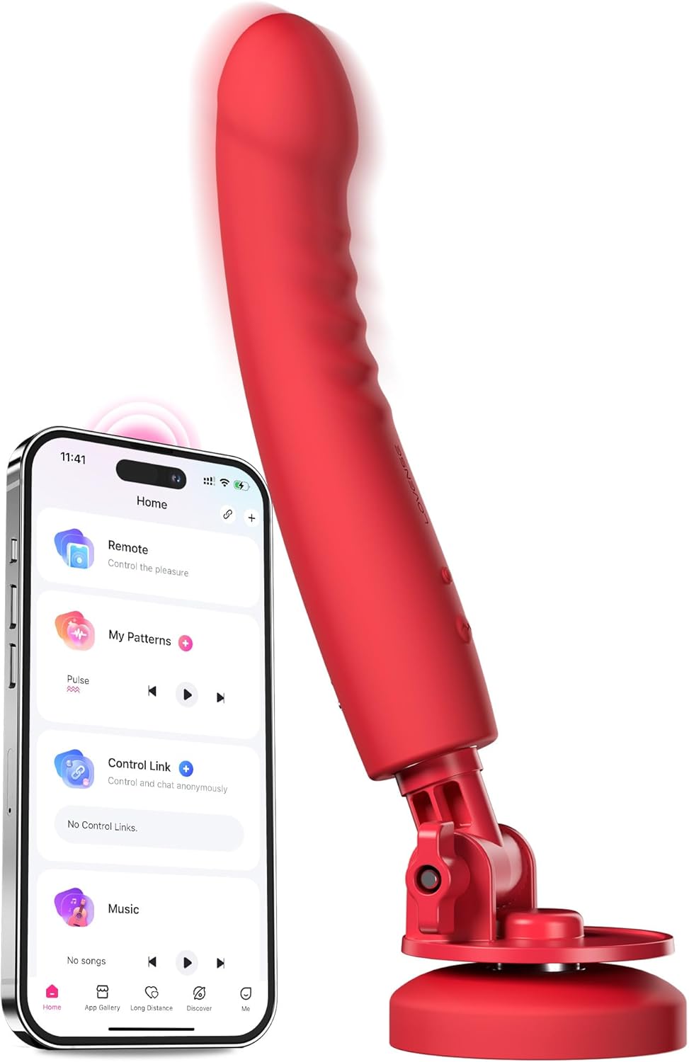 LOVENSE Mission 2 Dildo Machine, Adjustable 180° Suction Cup Dildo, App Remote Control Sex Machine for Women Powerful Vibration & Touch-Sense, Automatic Sex Toy for Couple