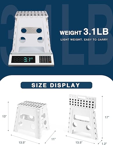 Miniatura 80 de Dyforce Taburete plegable de 9 pulgadas, taburete para niños, taburetes resistentes para adultos, taburetes de pie compactos, taburetes ligeros para