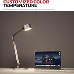 Honeywell LED Desk Lamp Office - 01A Sunturalux™ Dimmable Desk Light with CRI95 Eye-Care No Blue Light 4000K Natural Light, Full Metal Adjustable Swing Arm Table Light for Home Office Bedroom