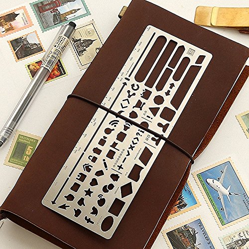Fascola 1Pc New Stainless Steel Stencil Hollow Ruler Web Interface Ui Design Paper Prototype Accessory Stationery Bookmark Creative Gift #TOP1