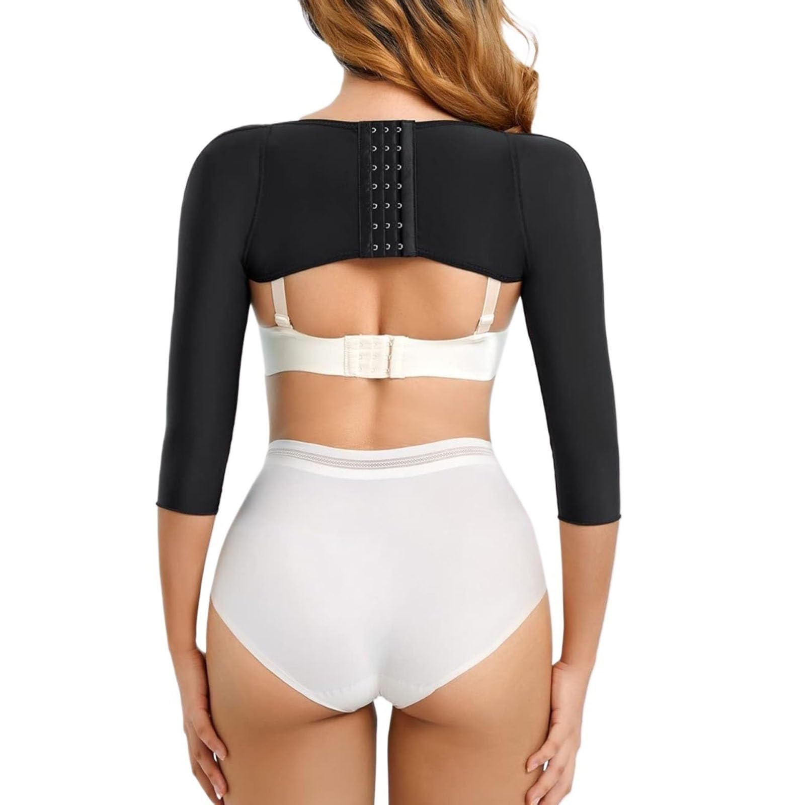 Arm Tights Slimming Shaper Sleeves Lipo Post Surgery Faja Compression Support Posture Corrector Tops Shapewear(Black,M)