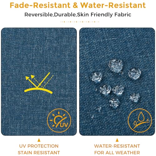FUNHOME Outdoor Bench Cushion 48x18 inch with Non-Slip Grips,Porch Swing Cushion,Bench Pillow,Water Resistant Tufted Cushions for Patio Garden Furniture,Window Seat(Denim Blue) by FUNHOME - Used condition - Image 7