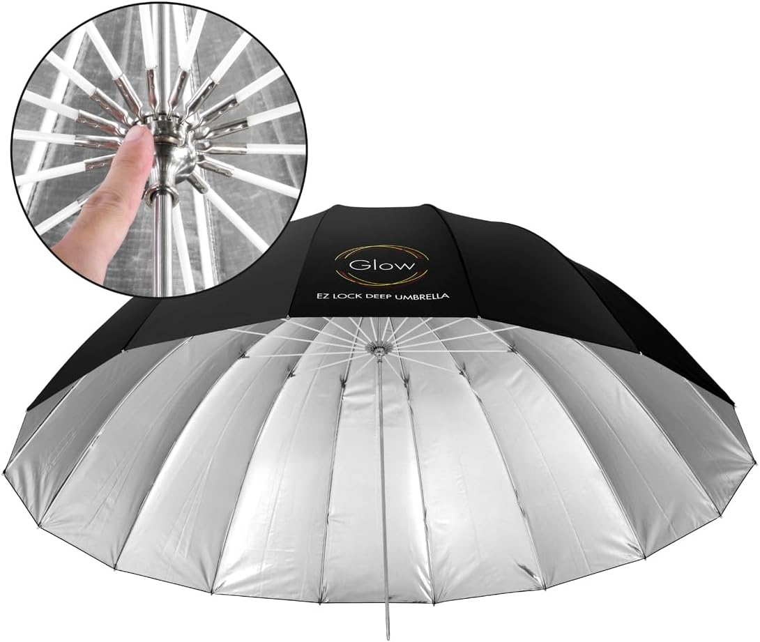 Glow Easy Lock Large Deep Silver Fiberglass Umbrella (51")