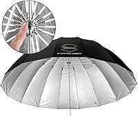 Vista 6 de Glow Easy Lock - Paraguas grande de fibra de vidrio de color plateado profundo (51 pulgadas)