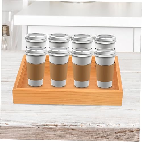 Miniatura 3 de ABOOFAN Bandeja de almacenamiento de madera rectangular para desayuno, organizador de cubiertos para organizador de cajones, organizador de cajones