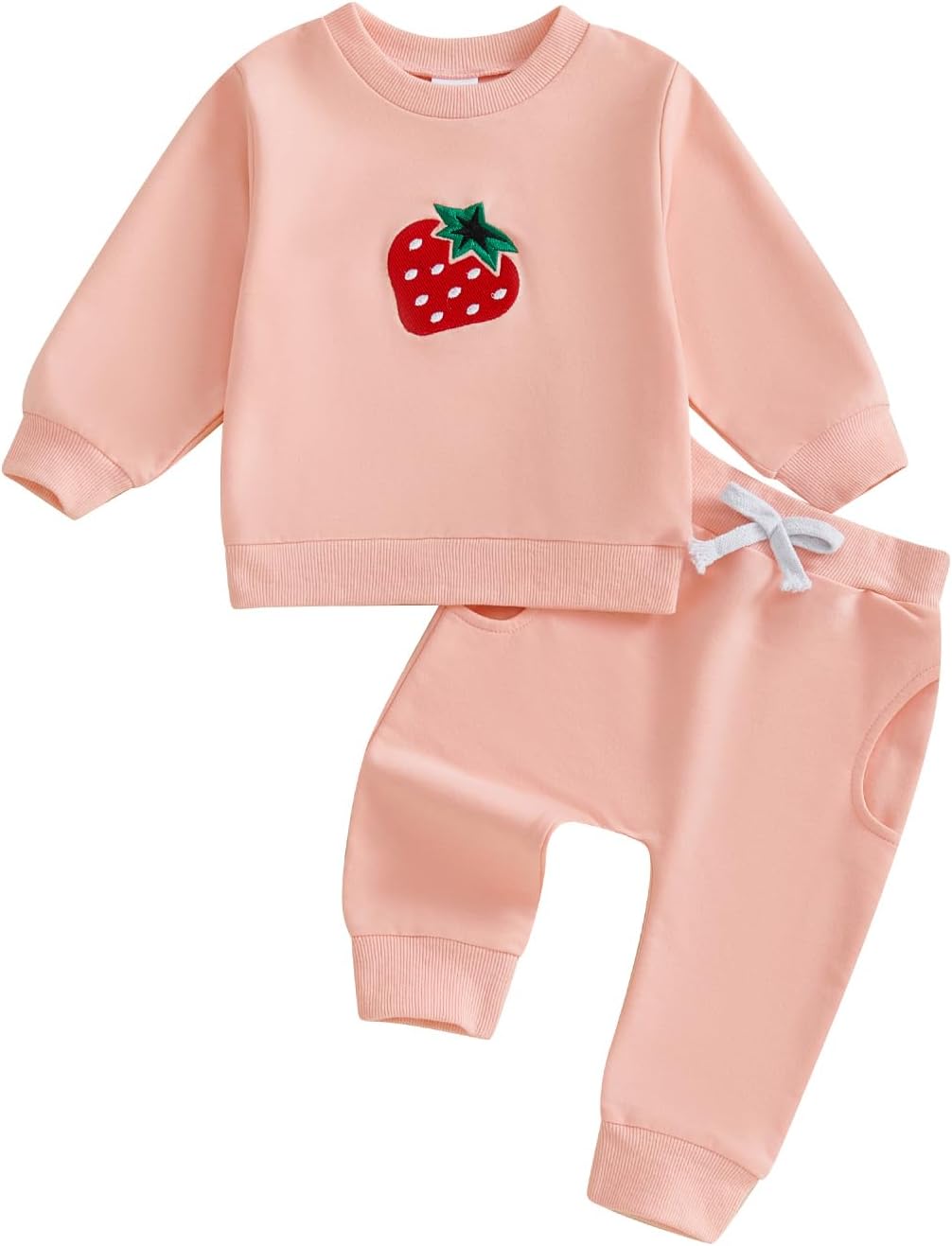 Toddler Clothes for Baby Girls Cute Strawberry Long Sleeve Sweatshirt Pants Girls Warm Fall Winter Outfits Set