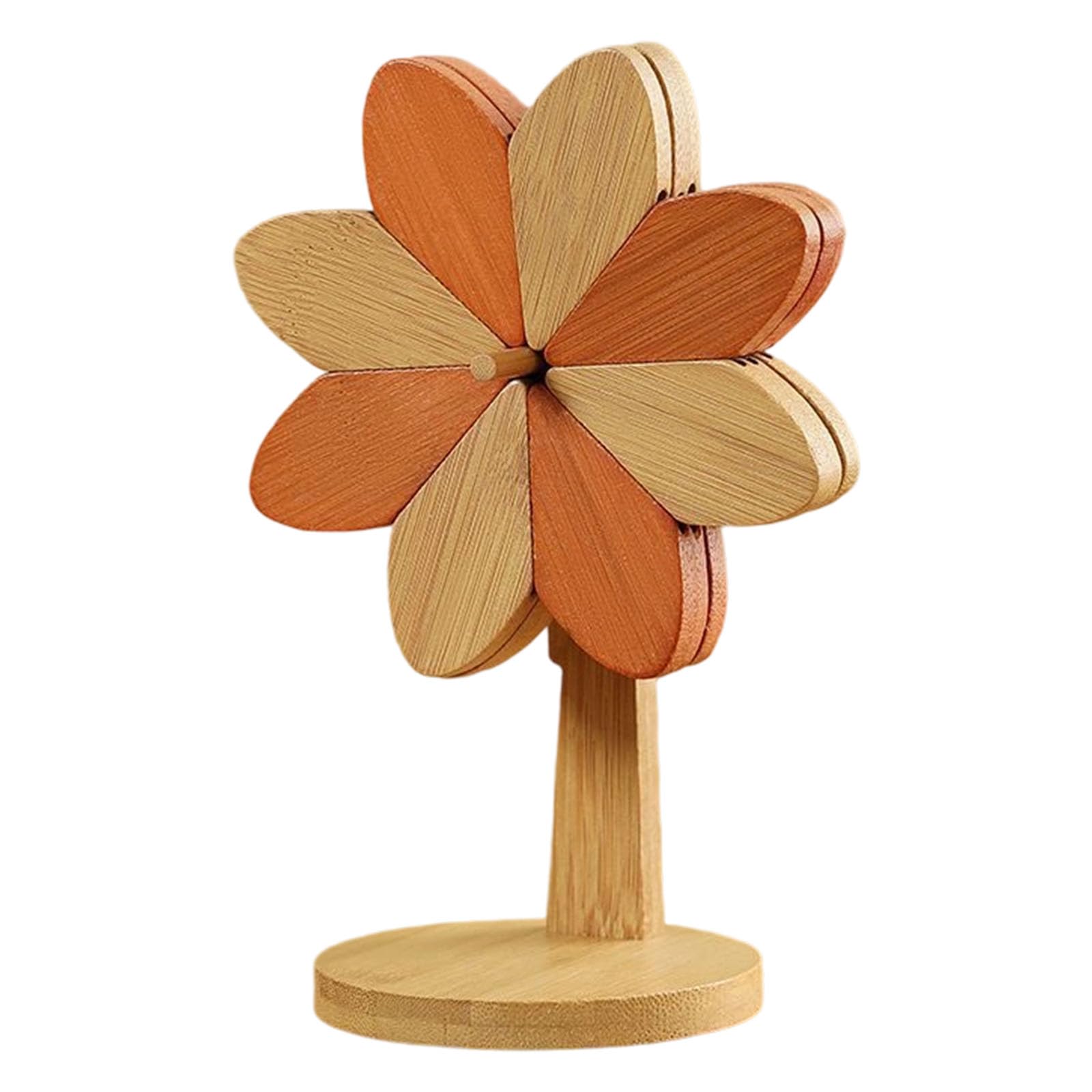 APGLSXY Wooden Trivets with Stand Windmill Design Pad for Pots Pan Bowls Kitchen Tabletop Protectors Wooden Windmill Trivet Set