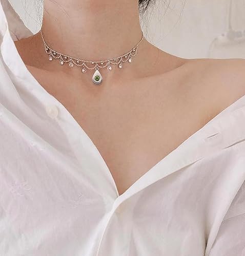 Vista 26 de Cheriswelry 48 dijes redondos de aleación de cristal de aleación de oro plateado de 0.295 in con diamantes de imitación, colgantes pequeños