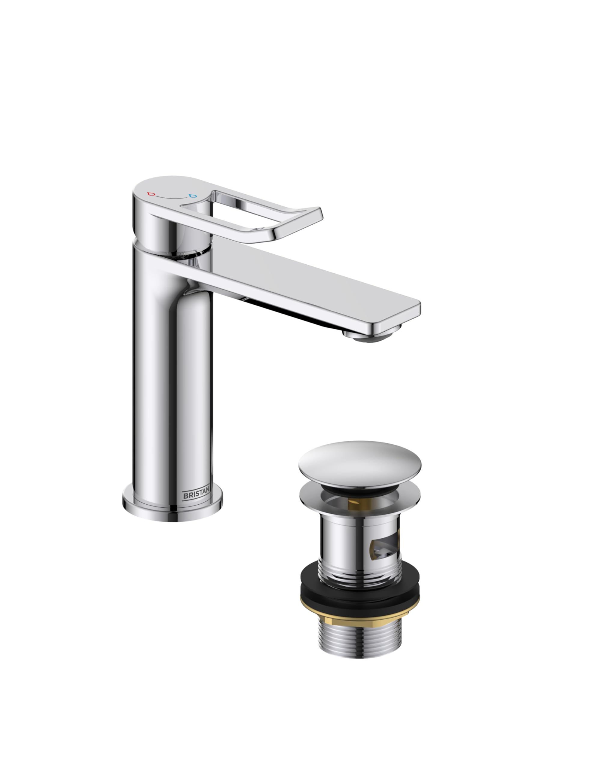 Mitigeur lavabo Bristan Safran anti gaspillage eau chaude avec bonde