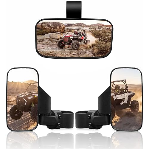UTV Side Rear view Mirror And Center Mirror For 1.6" to 2" Bar Roll Cage