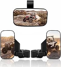 RANSOTO UTV Side Rear view Mirror And Center Mirror for 1.6" to 2" Bar Compatible with Polaris RZR Ranger Can-Am Maverick Commander Yamaha Rhino Kawasaki Teryx Honda Pioneer Talon Arctic Cat ZForce