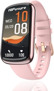 HiFuture EVO2 Bluetooth 5.2 1.47” Ekran 1 ATM Su Geçirmez 24+ Spor Modu Nabız Spor Kan Oksijen Takibi IOS & Android Uyumlu Akıllı Bileklik (Pembe)