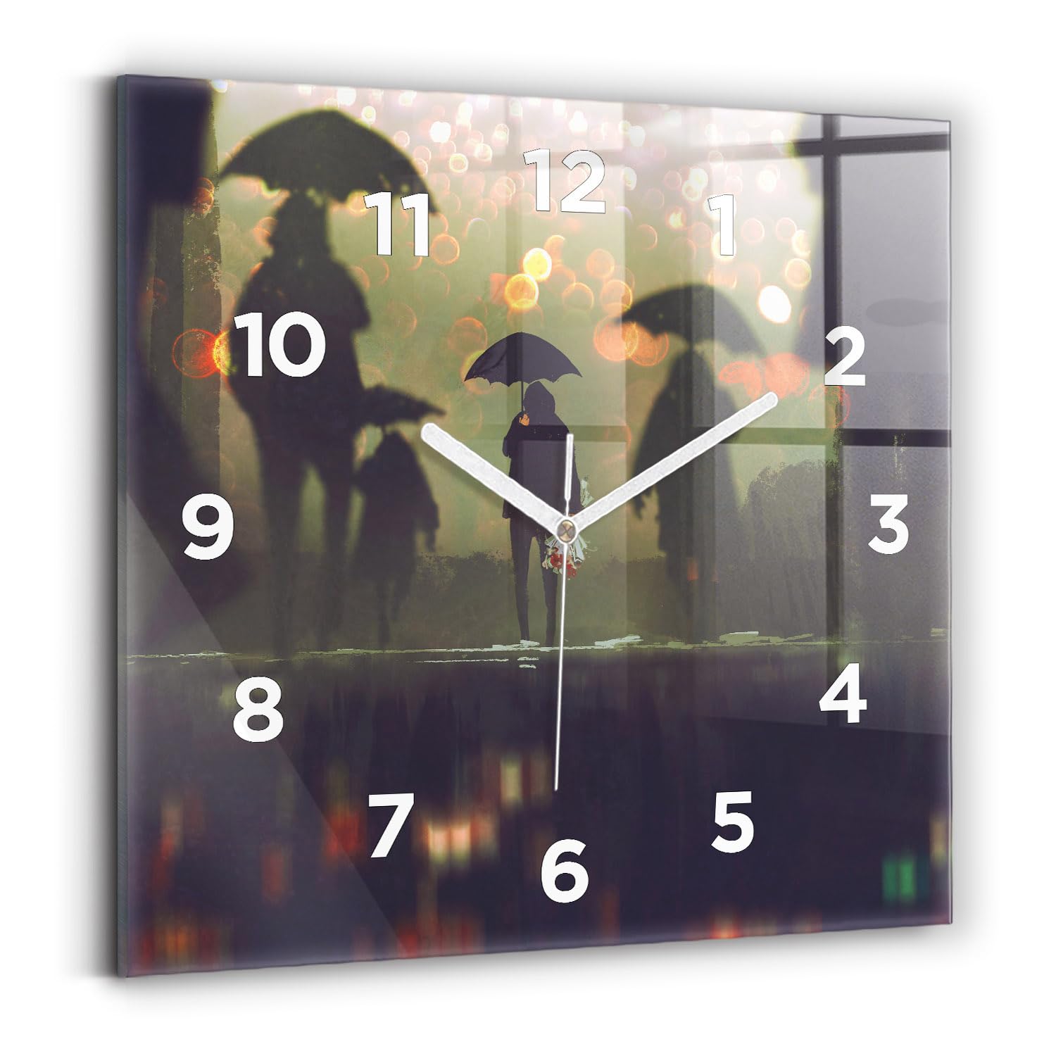 Horloge numérique affichage analogique Wallfluent lisible et carrée