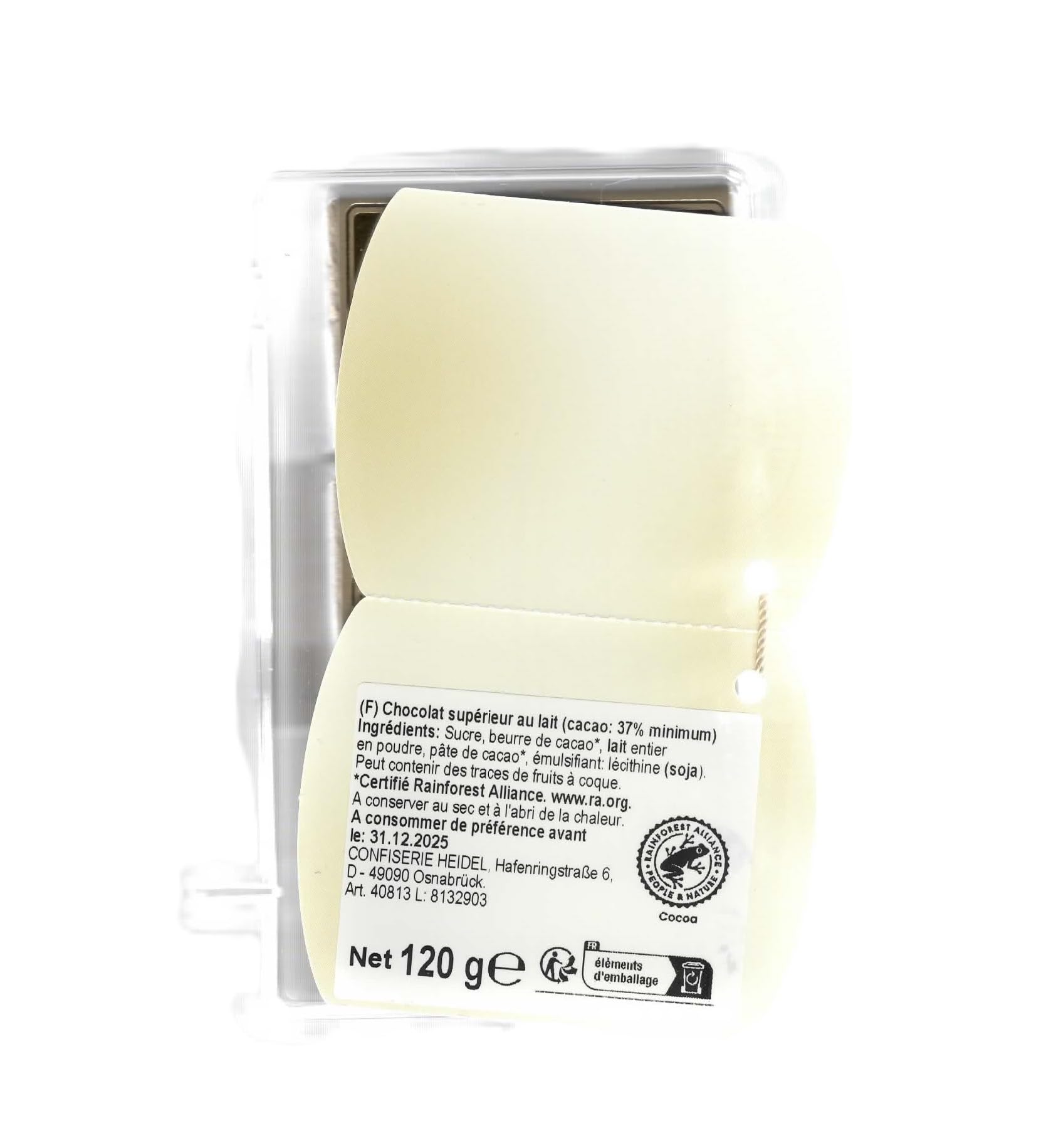 Confiserie Heidel Grande mallette Gold Lait entier noble, 1 paquet (1 x 120 g)