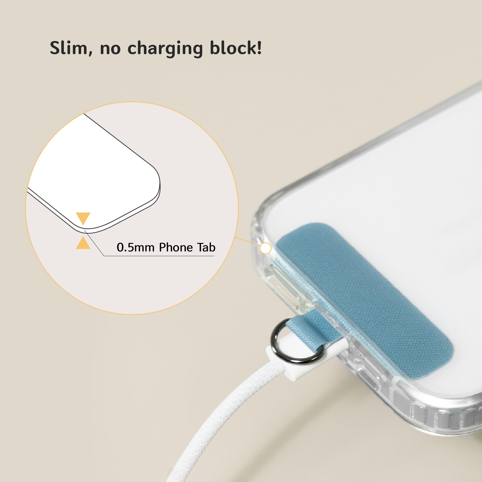 EKAX Confezione da 2 cinghie per telefono a tracolla e da collo, personalizzabili, con linguetta rimovibile da 0,5 mm, supporto per le mani libere per custodie del telefono (rosa rosa + grigio cenere)