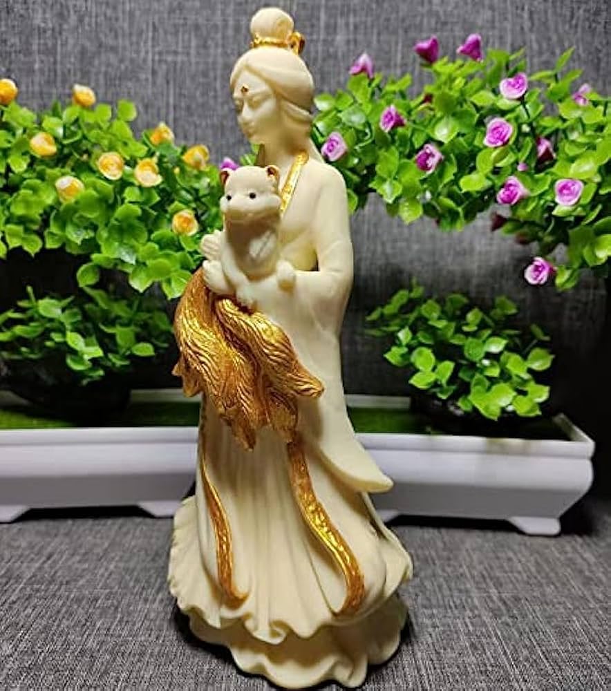 Amazon.co.jp: インテリア雑貨 置物 九尾の狐姫様 狐 キツネ