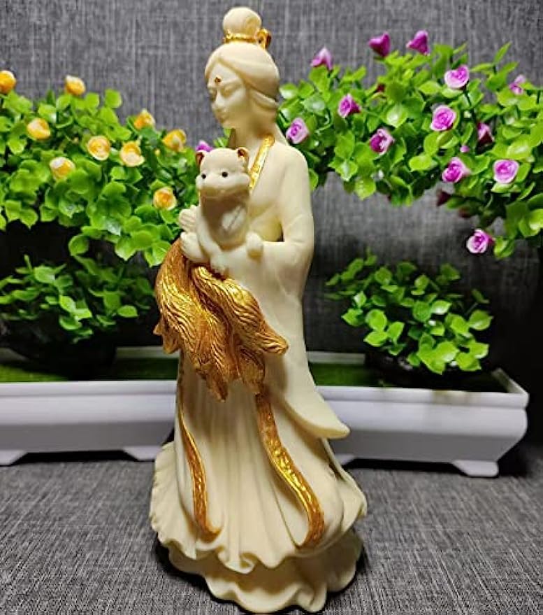 Amazon.co.jp: インテリア雑貨 置物 九尾の狐姫様 狐 キツネ きつね