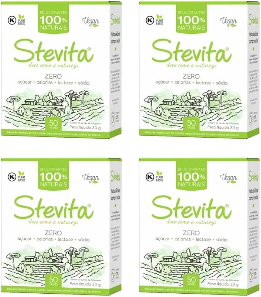 Adoçantes Stevita Sachês Stevia Adoçante Natural Zero Calorias Vegano Envelope (2)