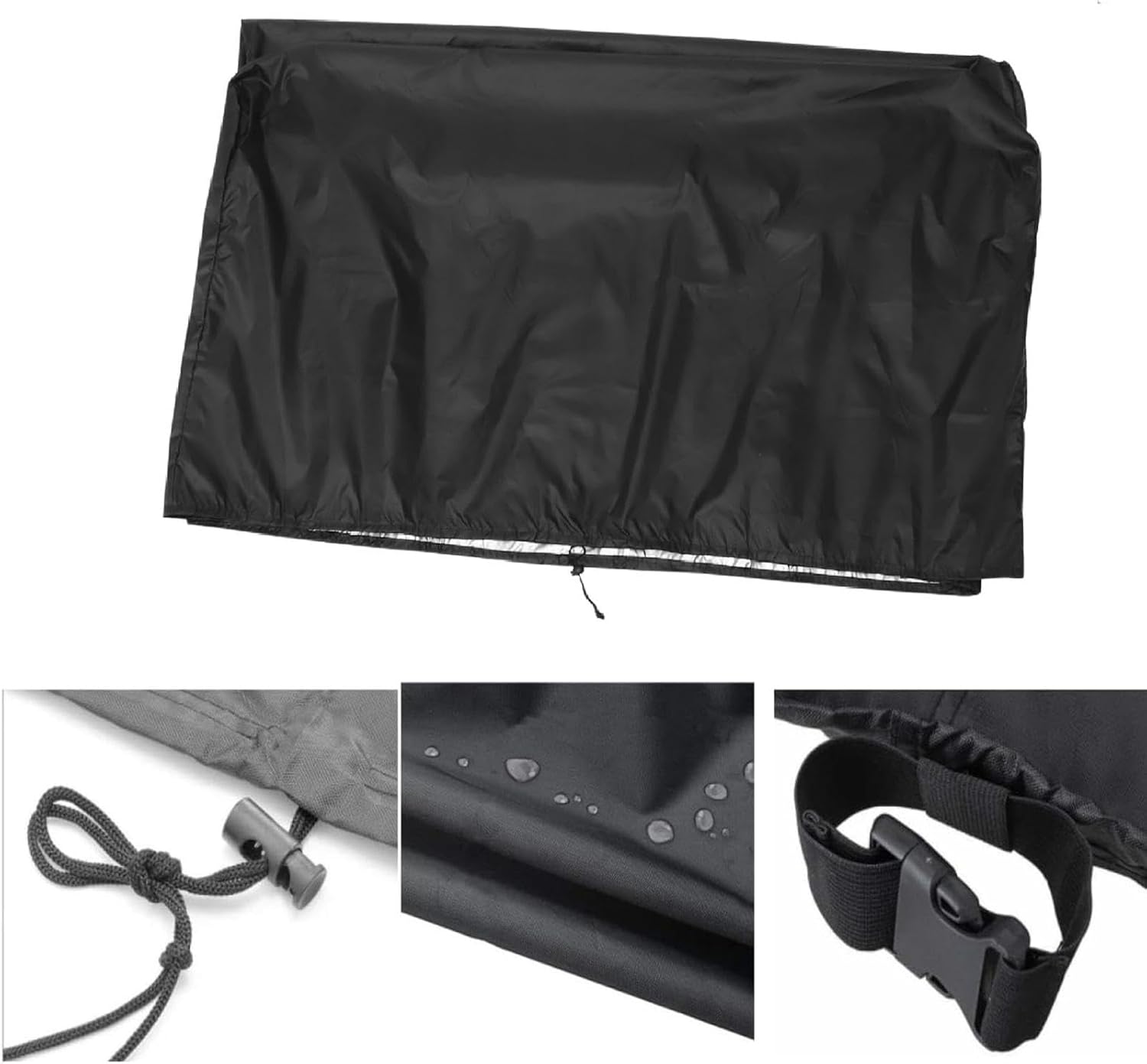Waterproof Outdoor Furniture Covers,Large Rectangular Patio Table Covers for Outdoor Furniture Waterproof Couch Cover Sectional Sofa Set Cover Table and Chair Set Cover 104"L x 43"W x 28"H Black