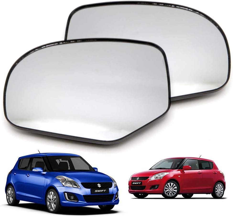 Nonstops Pair Side View Door Mirror Glass Lens for Suzuki Swift Hatchback 2012 2017 Matte Black