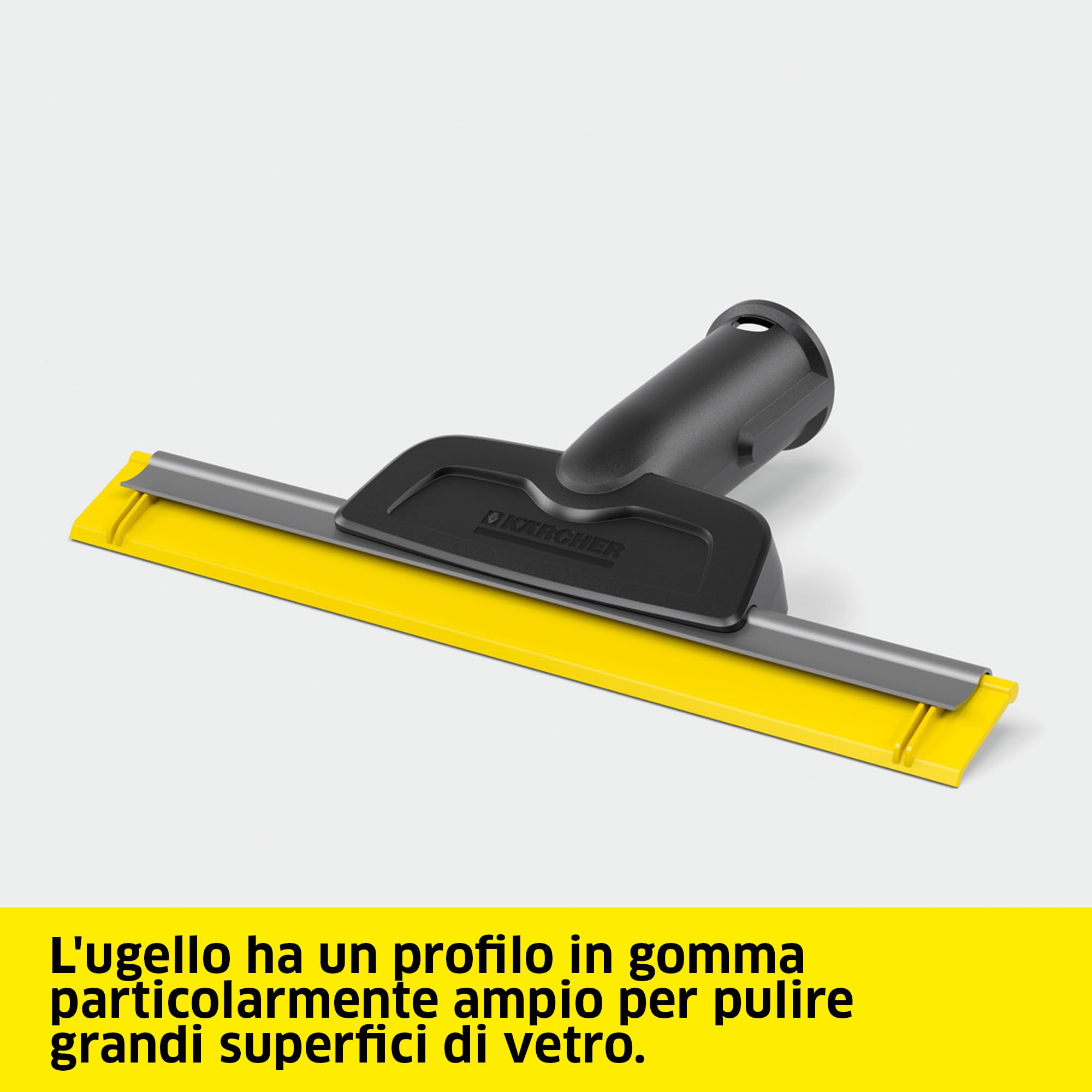 KÄRCHER bocchetta per finestre Comfort con lama tergivetro lunga e flessibile in gomma per una pulizia igienizzante dei vetri, accessorio originale per i pulitori a vapore Kärcher