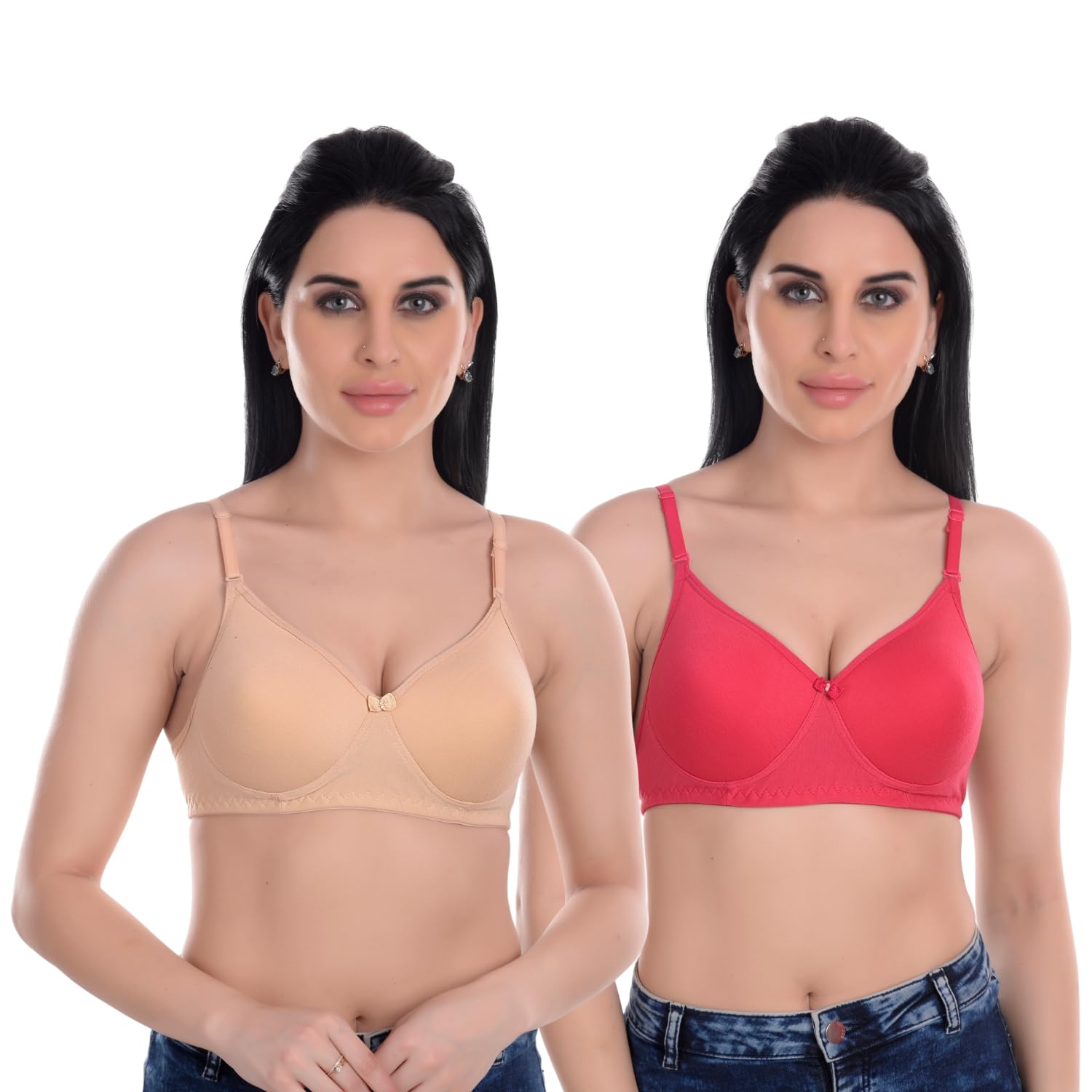 Women's Cotton Padded Wire Free Full Coverage Bra for Women & Girl | Wire Free T-Shirt Bra-picture-10