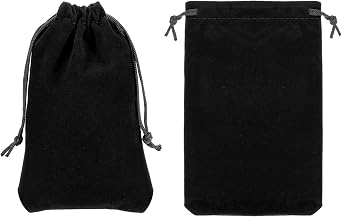 PATIKIL Headphone Carrying Bag, 2 Pcs 7.87x3.94 Inch Portable Headset Storage Case Pouch Soft Drawstring Travel Bags for Over-Ear Headphones Gaming Headsets, Black