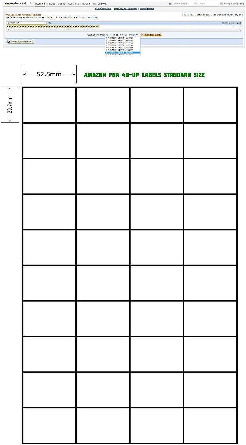 Papstik Branded 40-Up FBA Products Labels A4 Size 4By10 Label For Fulfilment Services And Seller Flex 100 Sheets ( 4000 Labels )