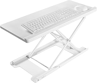 VIVO Single Top 69 cm Heavy-Duty Scissors Lift Keyboard and Mouse Riser, Designed for Ergonomic Sit Stand Workstations, White, DESK-V000PW