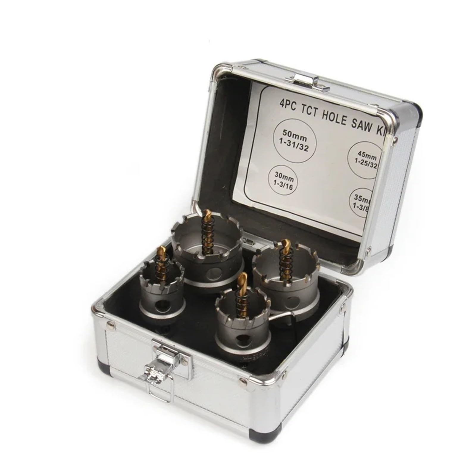 Set Di 4 Punte For Trapano A Tazza TCT Da 30-50 Mm, In Lega Di Carburo Di Cobalto, For Lamiera Di Acciaio Inossidabile, Ferro E Metallo