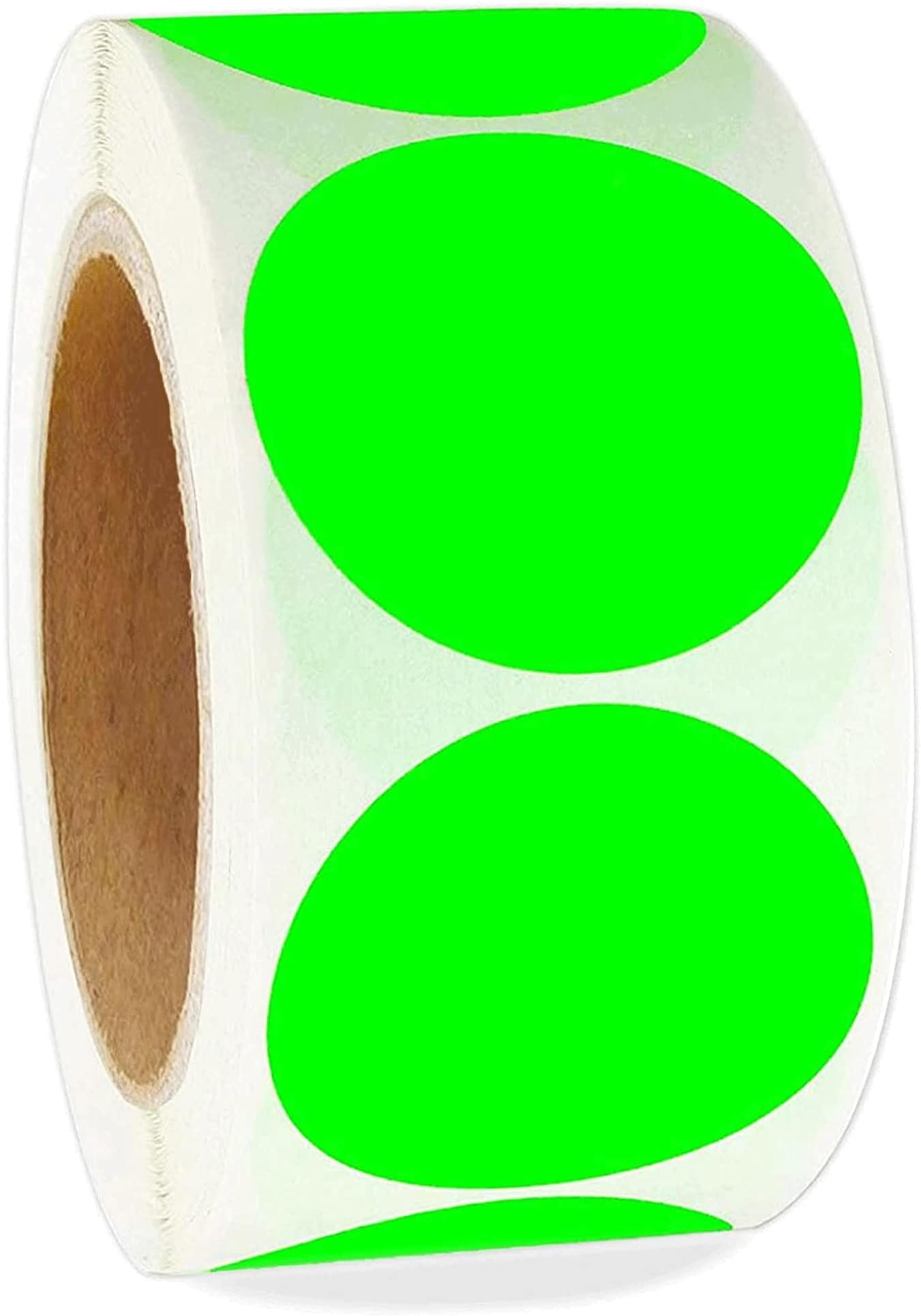 2 Inch Round Label Green Color Code Dot Stickers