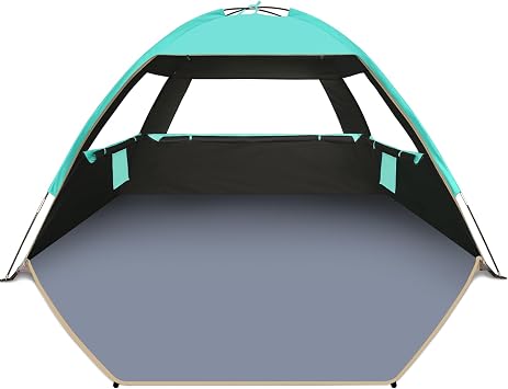 Gorich Beach Tent Sun Shelter for 3/4/6/8/10 Person with UPF 50+ UV Protection, Lightweight & Easy Setup Beach Shade Canopy, Portable Beach Shade Tent Beach Cabana