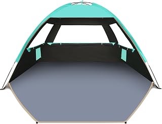 Gorich Beach Tent Sun Shelter for 3/4-5/6-7/8-10 Person with UPF 50＋ UV Protection, Lightweight & Easy Setup Beach Shade Canopy, Portable Beach Shade Tent Beach Cabana