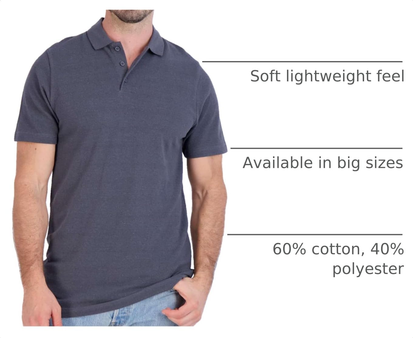 4 Pack Men's Cotton Pique Polo Shirts Short Sleeve Collared Golf Work | Available In Big & Tall, Casual, Business, Knit, Summer, Classic, Sports, Athletic, Tennis , Camisetas Algodon Hombres