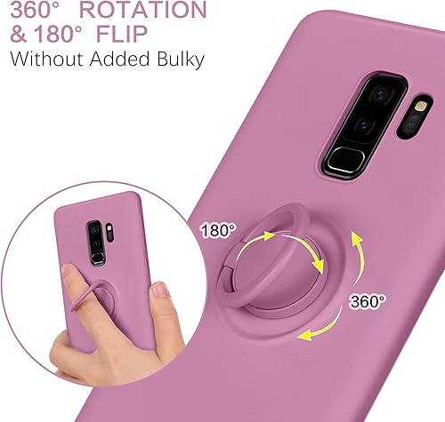 Miniatura 3 de KANGYA - Funda para Samsung Galaxy S9 Plus, silicona delgada, soporte con soporte de anillo de 360°, soporte para automóvil Samsung Galaxy S9+ Plus