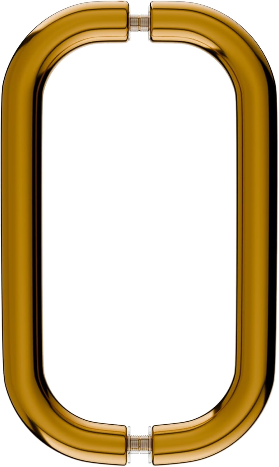 BRIXWELL Standard Tubular Shower Door Handle Back to Back Mount, 24K Gold Finish, Solid Brass Construction, 8" Center to Center, 1" Tube Diameter, 9" Length, Fits 3/16" to 1/2" Glass
