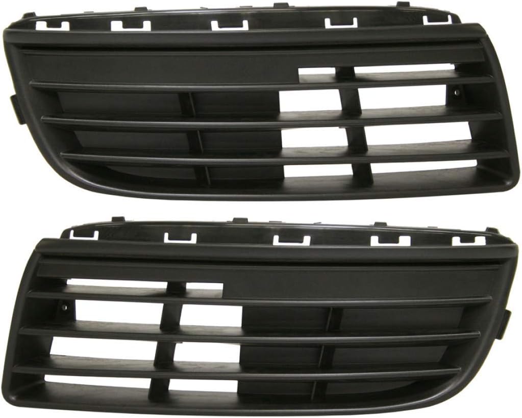 For Volkswagen Jetta Fog Light Cover 2005 06 07 08 09 2010 Driver and Passenger Side Pair/Set Outer | Grille Bezel | Textured Black | VW1036108, VW1036107 | 1K0853665F9B9, 1K0853666F9B9