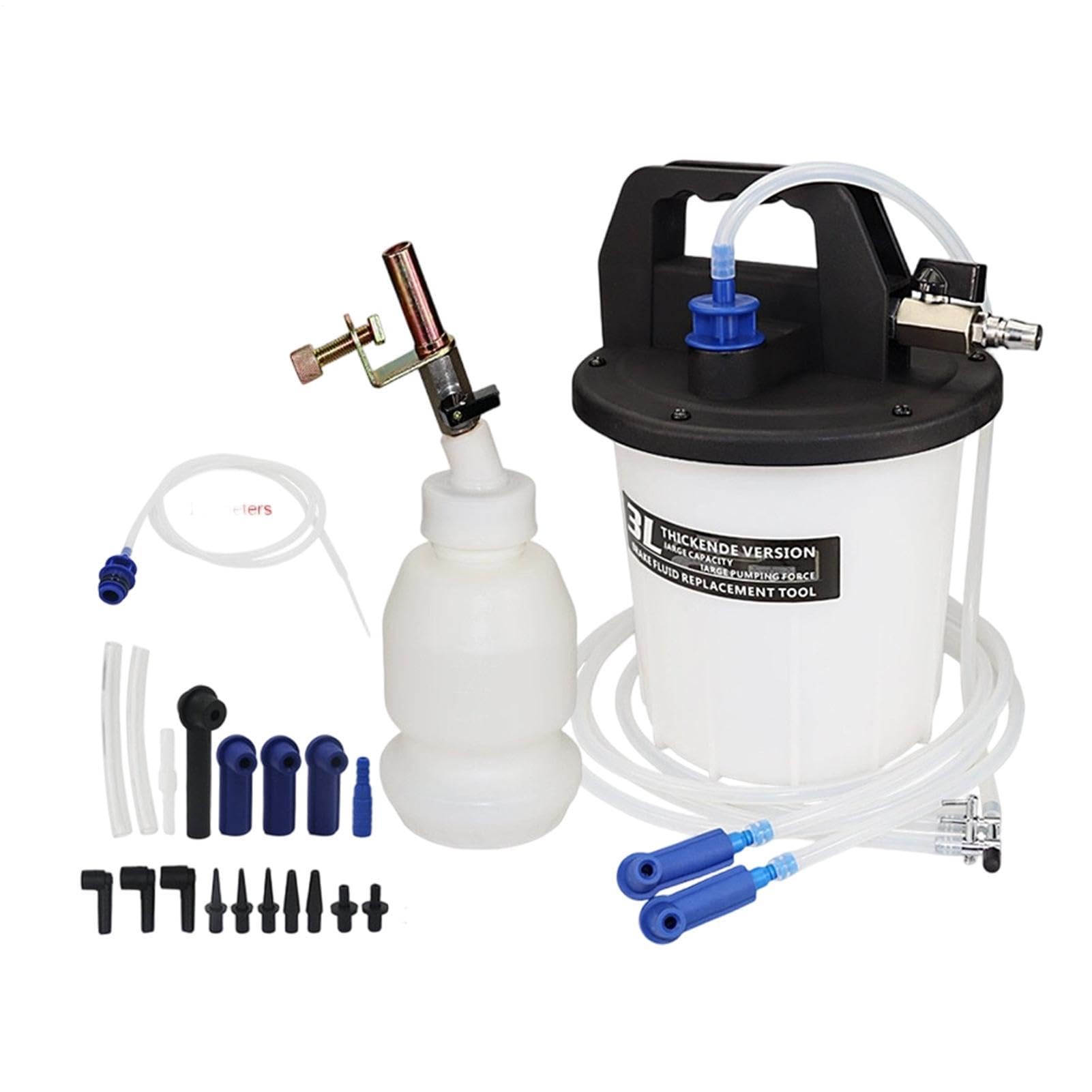 Generisch Aspiratore per liquidi ad aria compressa, contenitore di grande capacità con | Sfiato liquido dei freni pneumatico per manutenzione di routine, garage, officina e meccanico automobilistico