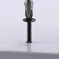 Vista 7 de Tornillos de chapa #10 x 1, 100 unidades, cabeza de armadura de acero inoxidable 410, tornillos autorroscantes rápidos Óxido negro por SG TZH