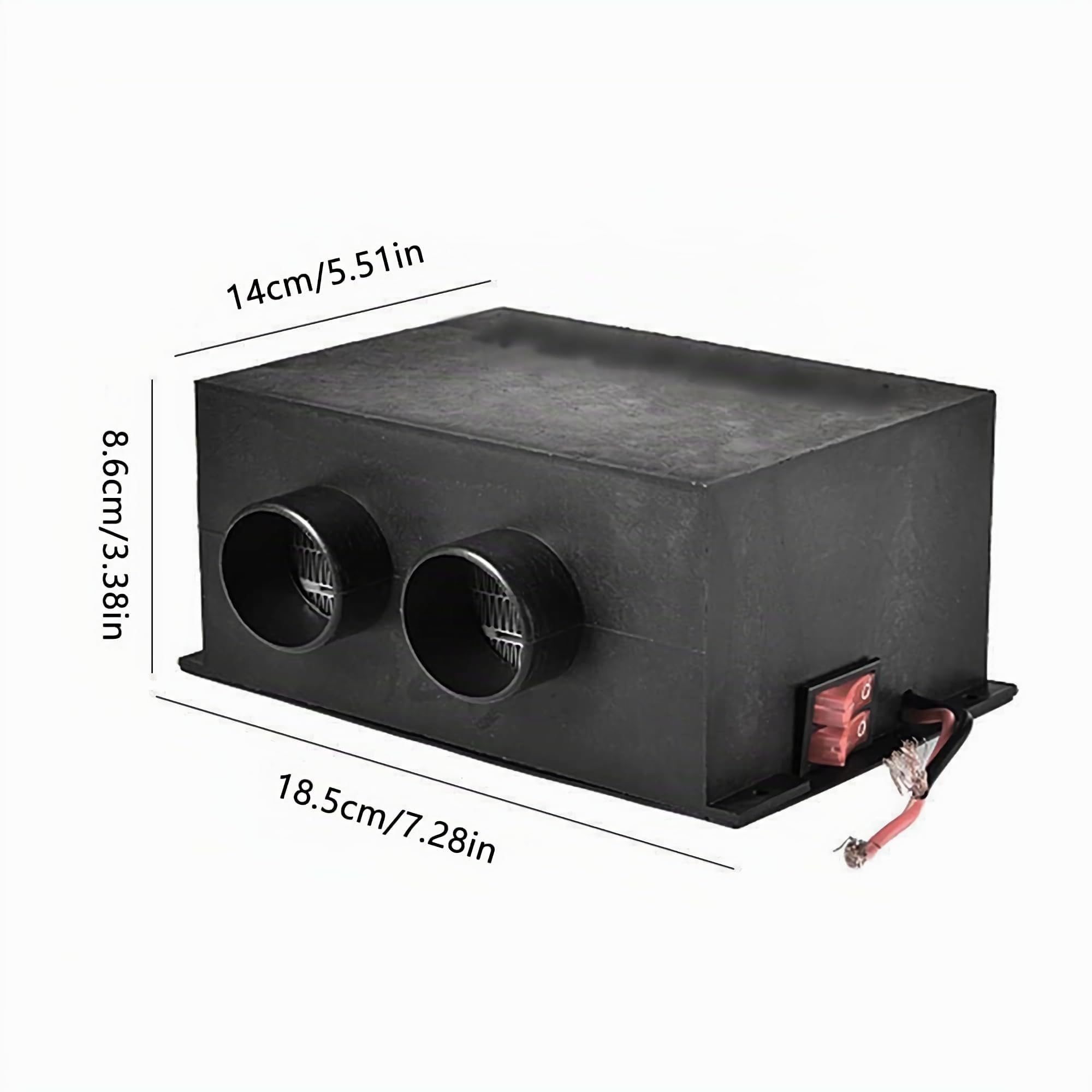 12V/24V 400-600W Calentador de coche de Calentador de coche con 2 salidas de aire y 2 interruptores Descongelador de coche de metal