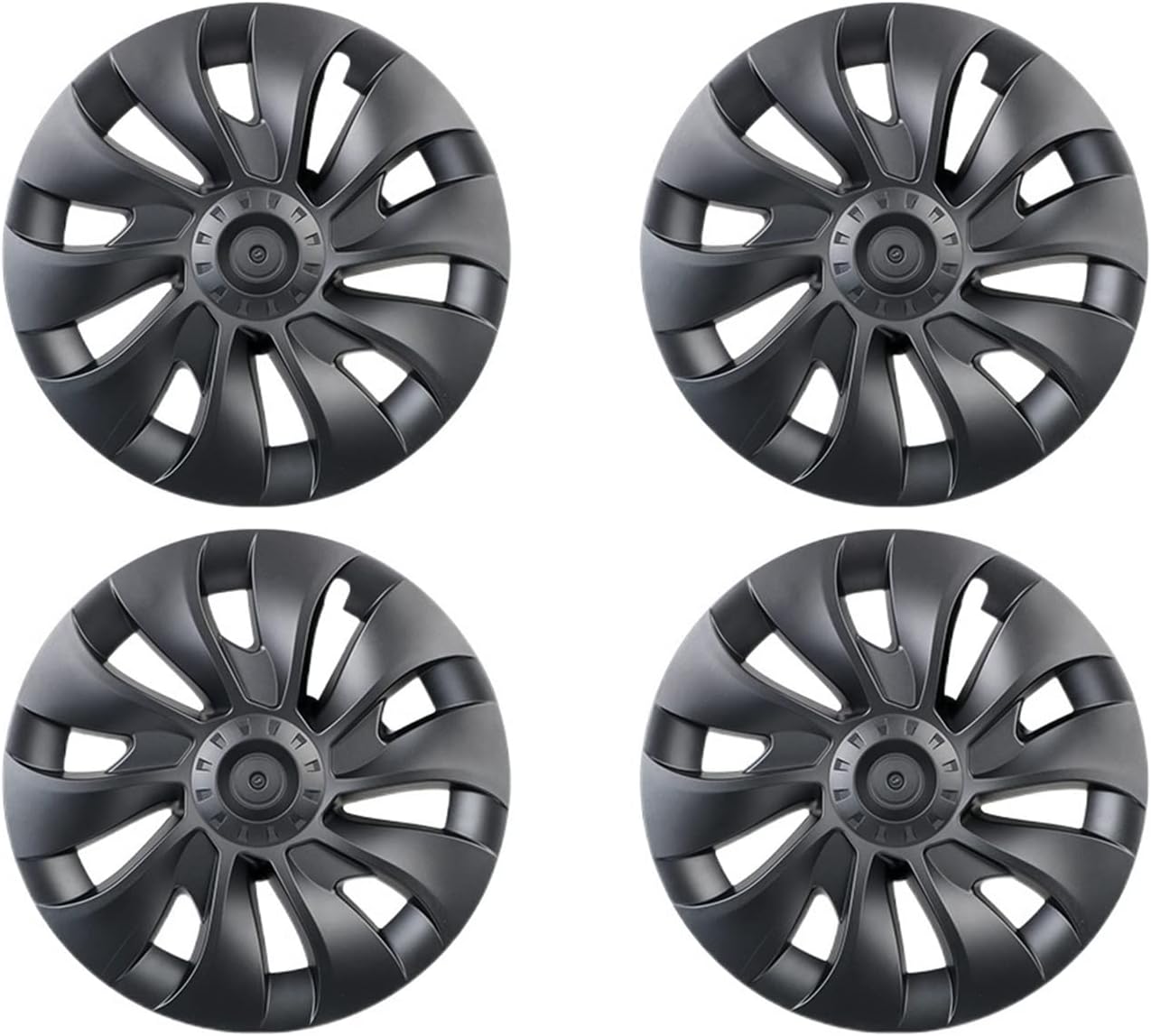 18 Inch Wheel Hub Cover Tire Cover Set Automotive Accessories, Compatible For Tesla Model 3 2018 2019 2020 2021 2022 2023 (Color : Matte Black)