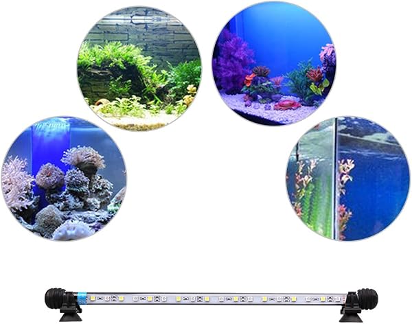 VARMHUS Aquarium Lighting Luce di Pesce Drago Illuminazione per Acquario Impermeabile (Deutschland Lagerhaus) (Bianco & Blu, 28cm) - 5