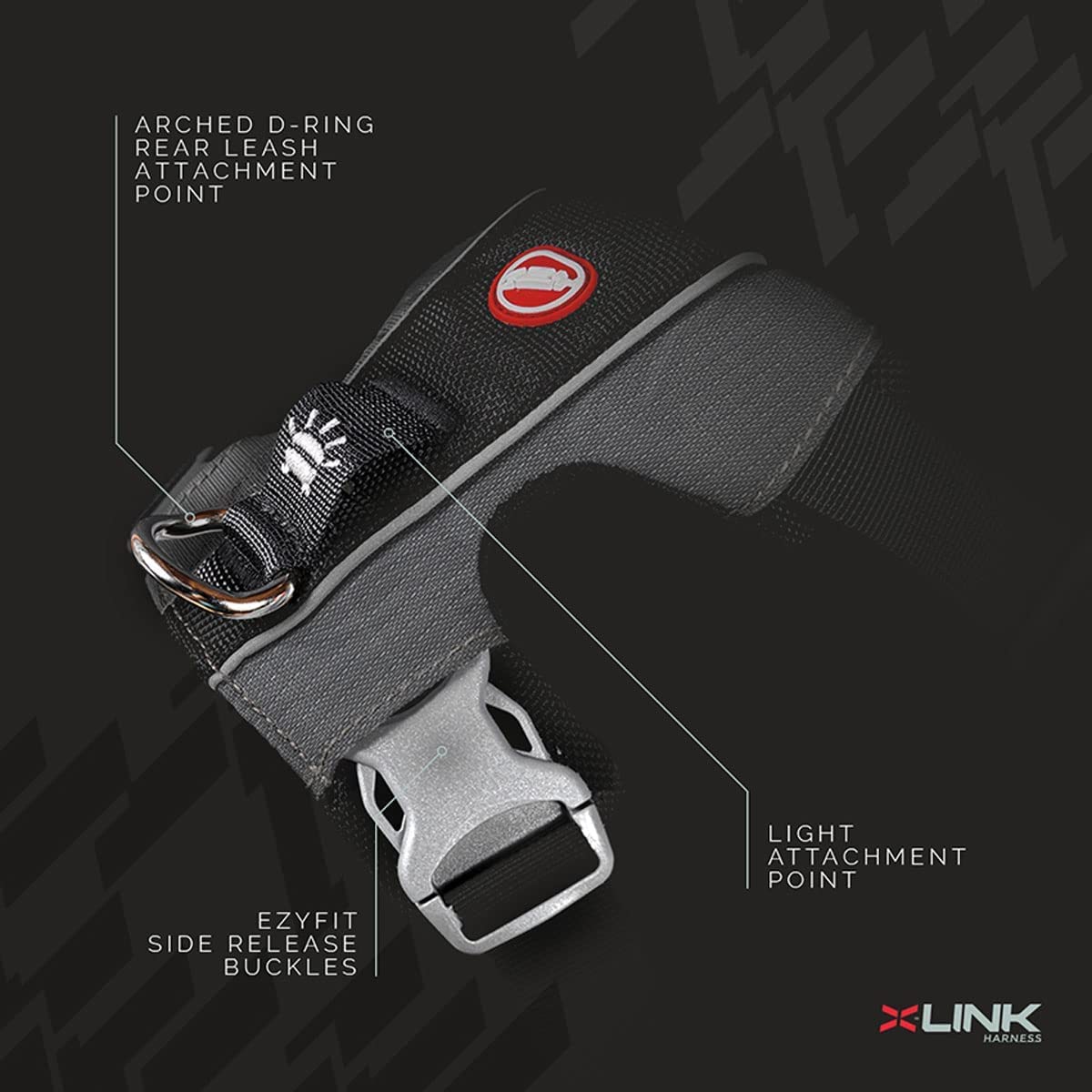 Ezydog - XL +35Kg - Harness X-Link Black (605.0518)