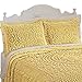 Collections Etc Calista Chenille Pillow Sham With Fringe Border, Yellow, Sham